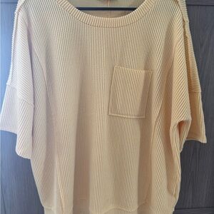 ANDREE BY UNIT Ribbed Yellow Top